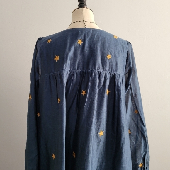 Tularosa Blue Embroidered Gold Star Mini Dress - Picture 8 of 10